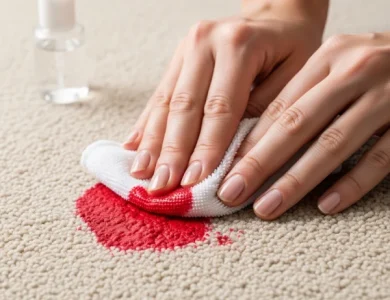 پاک کردن لاک از روی فرش